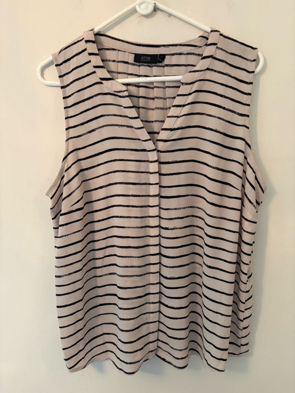 Apt. 9 Sleeveless Career Wear Top Black White Stripes-Sz XL
